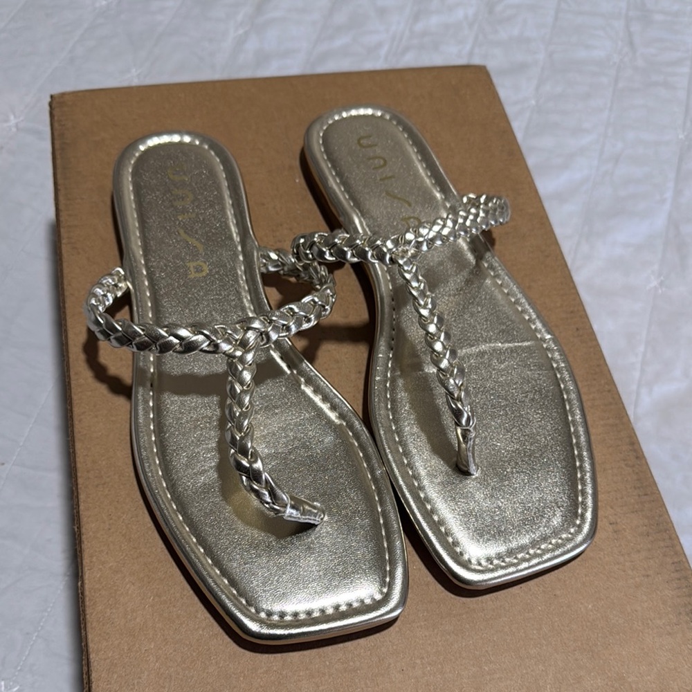 Unisa gold  Sandals Elegant Braided Design